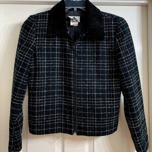 Lindsey Scott Sport Women's Black/White Jacket with Collar, Size Small